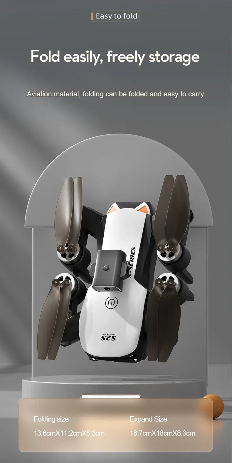 S2S Mini Drone 8K HD Camera with Obstacle Avoidance & Foldable Design