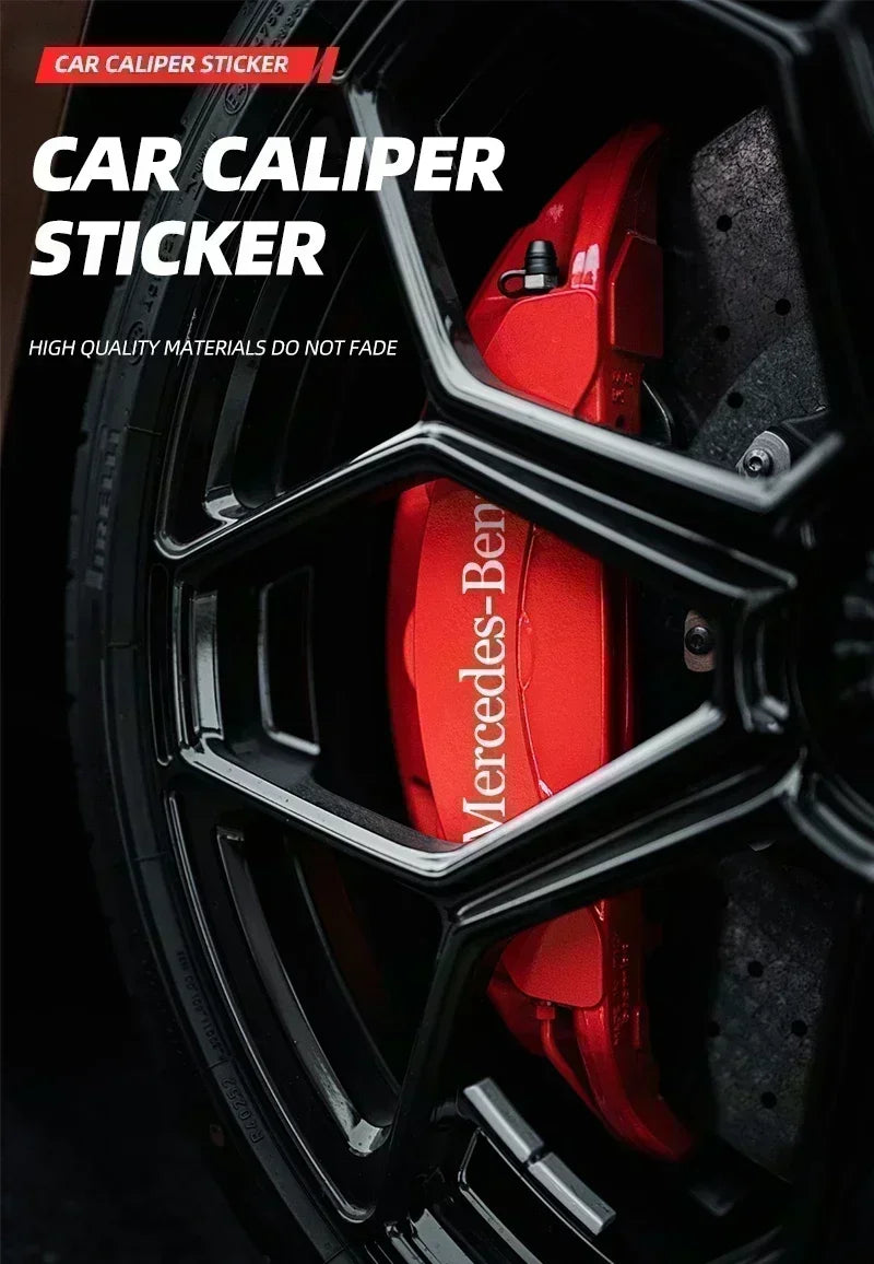 6pcs Brake Caliper Stickers Heat-Resistant Decals for Mercedes-Benz