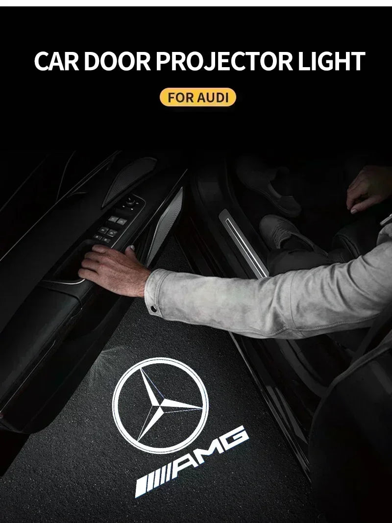 2PCS Car Door Welcome Logo Light for Mercedes Benz