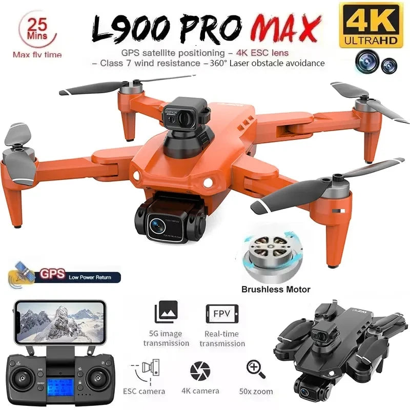 L900 Pro MAX 4K GPS Drone with Dual Camera & Obstacle Avoidance