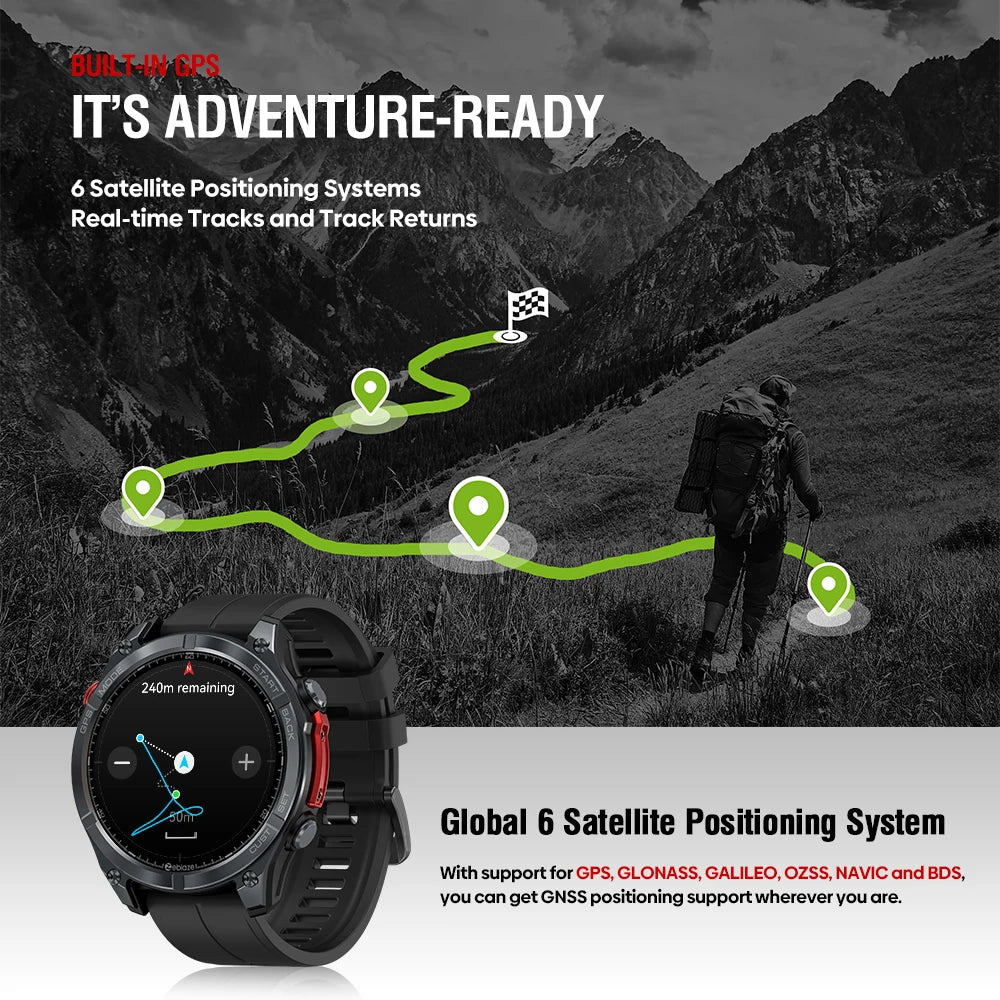 Zeblaze Stratos 4 GPS Smartwatch 2025 with AMOLED & Voice Call