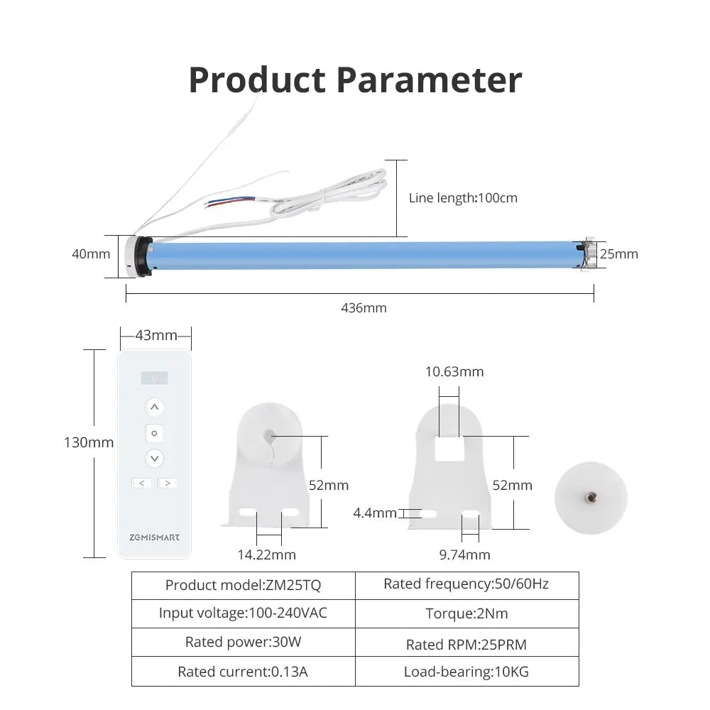 Zemismart ZigBee Smart Roller Blinds Motor 38mm Tube Tuya Smart Life Alexa Google