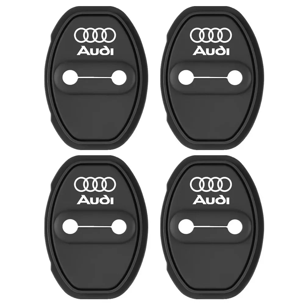 2/4Pcs Silicone Car Door Lock Buckle Covers Mute Damping Cushion for Audi Sline