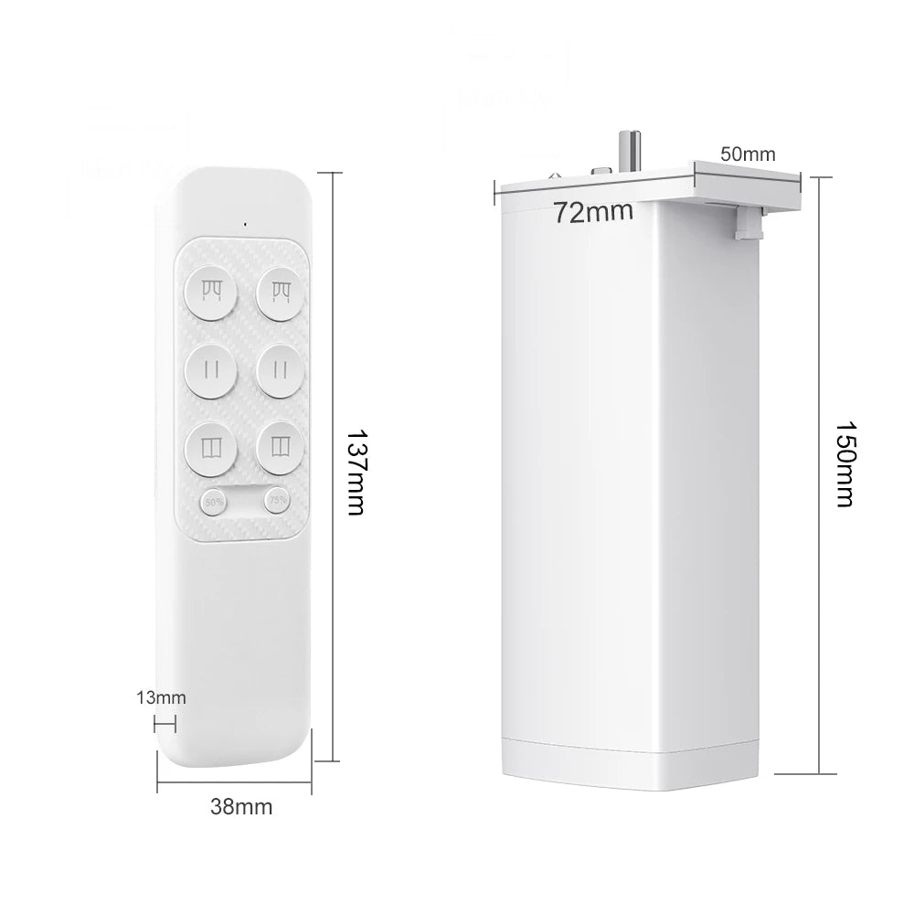Tuya ZigBee/WiFi Smart Curtain Motor 155mm Silent Electric Shutter