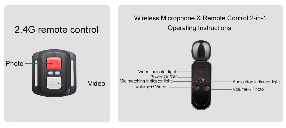 Ourlife MTR40 5K Action Camera with Touch Screen & Remote