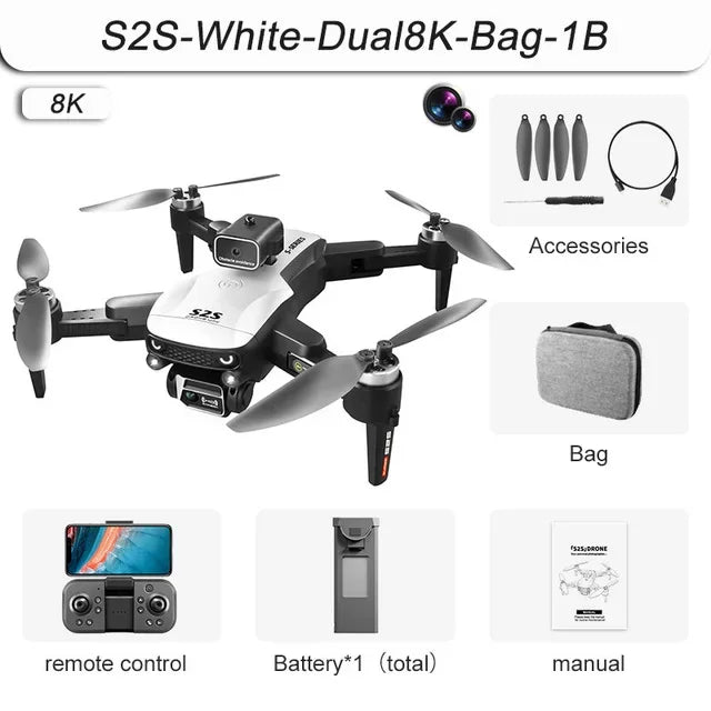 S2S Mini Drone 4K/8K HD Camera with Obstacle Avoidance