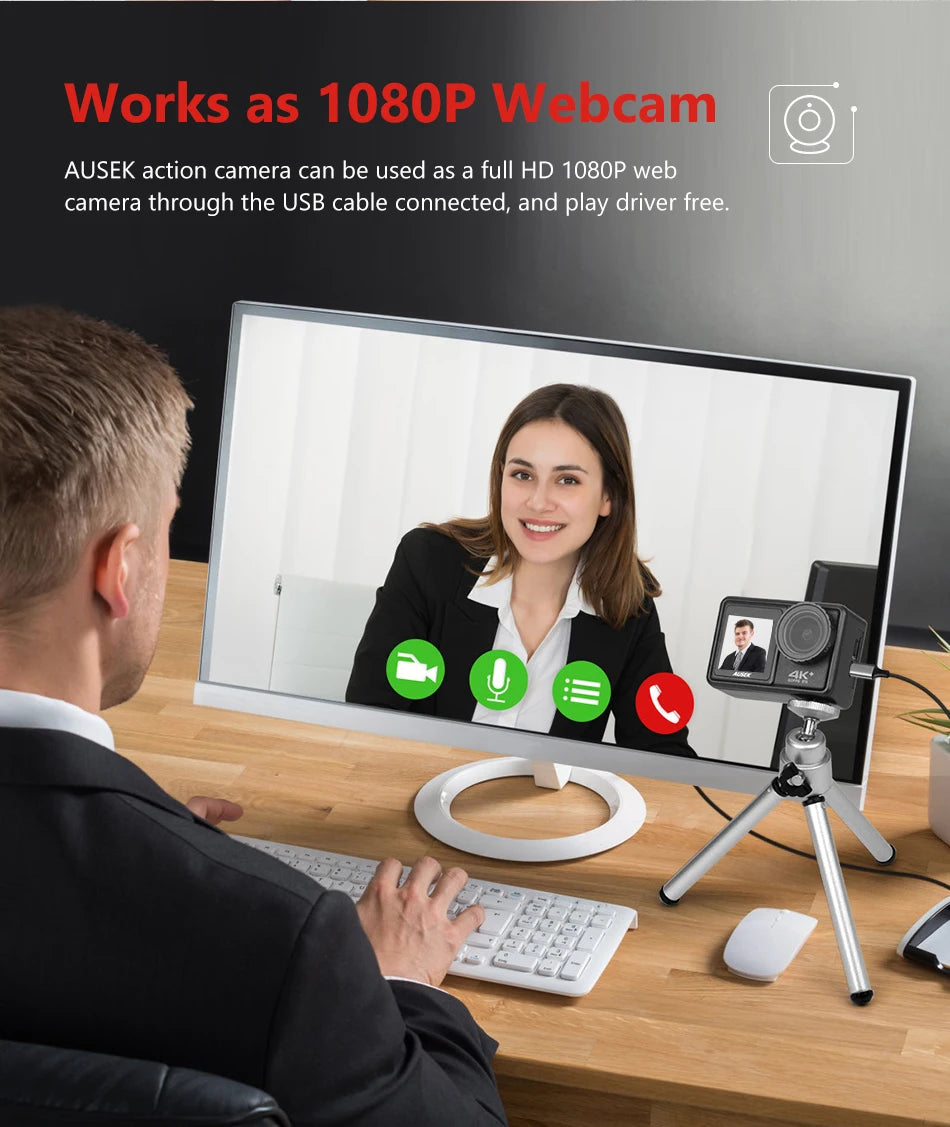 CERASTES 4K60FPS Action Camera with EIS & Interchangeable Lens