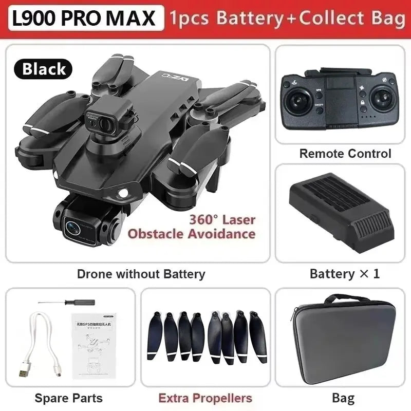 L900 Pro MAX 4K GPS Drone with Dual Camera & Obstacle Avoidance