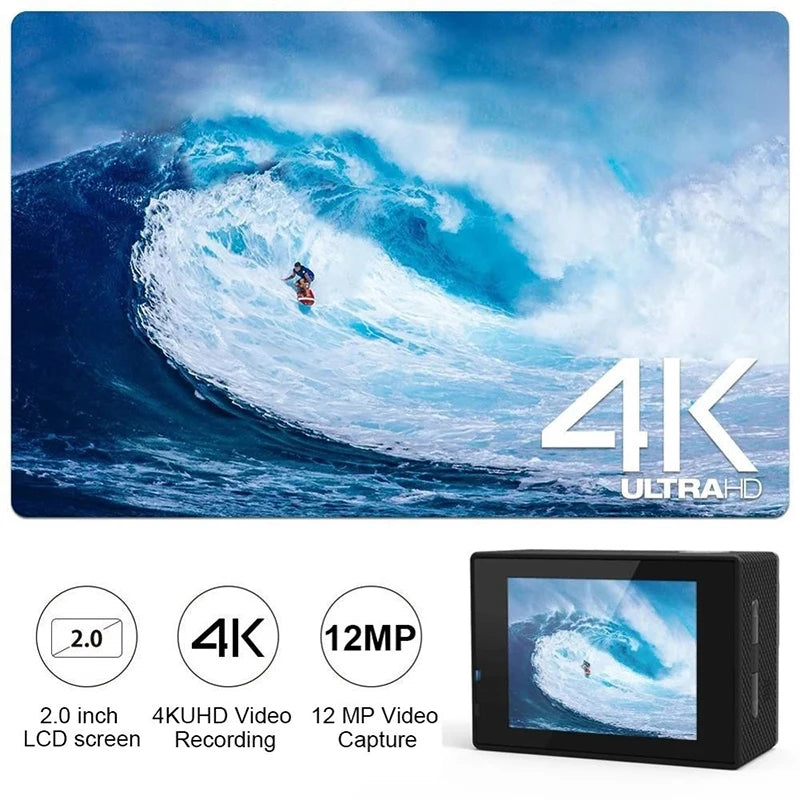Ultra HD 4K Action Camera Waterproof with WiFi & 170° Wide Angle
