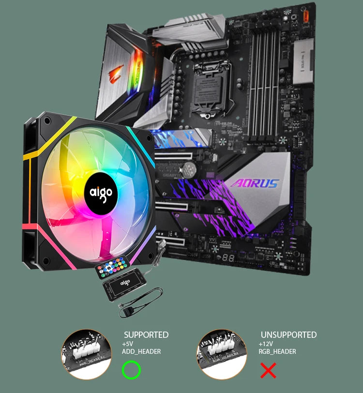 Aigo AM12 RGB 120mm PC Case Fan Kit
