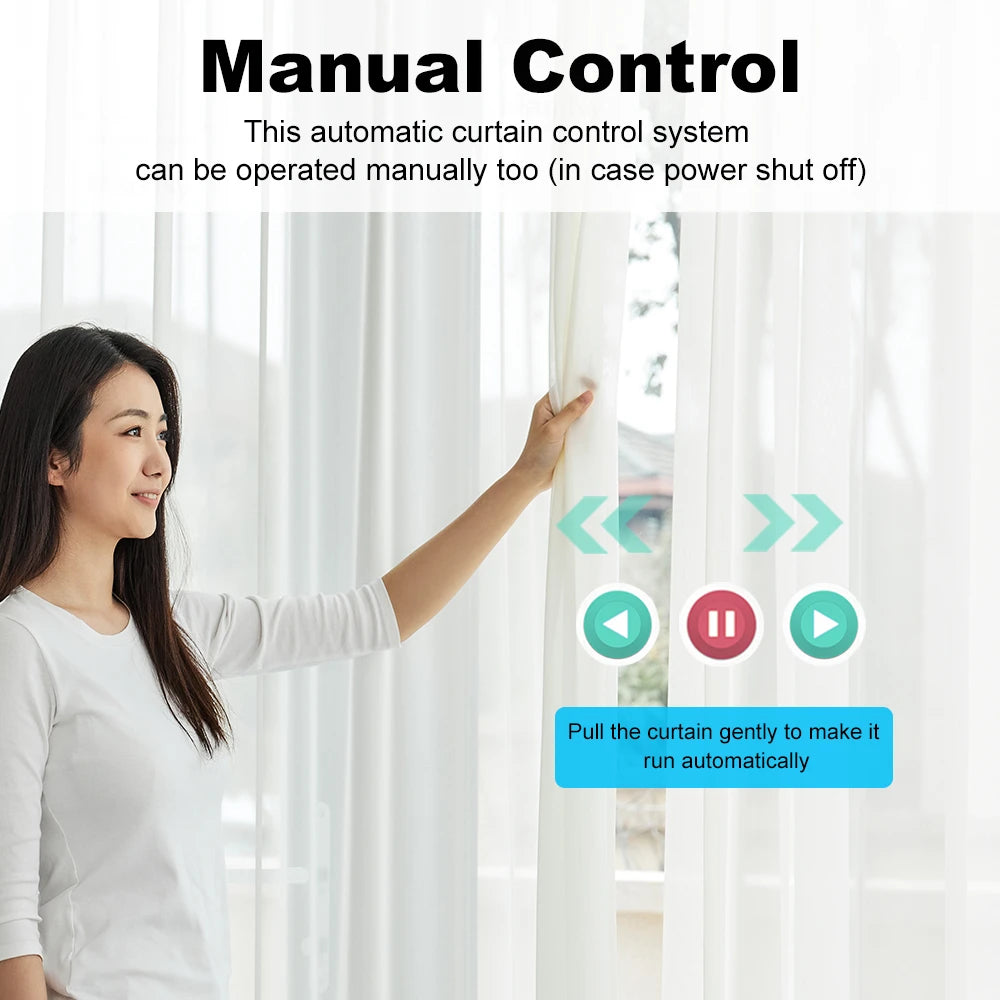 Tuya ZigBee/WiFi Smart Curtain Motor 155mm Silent Electric Shutter