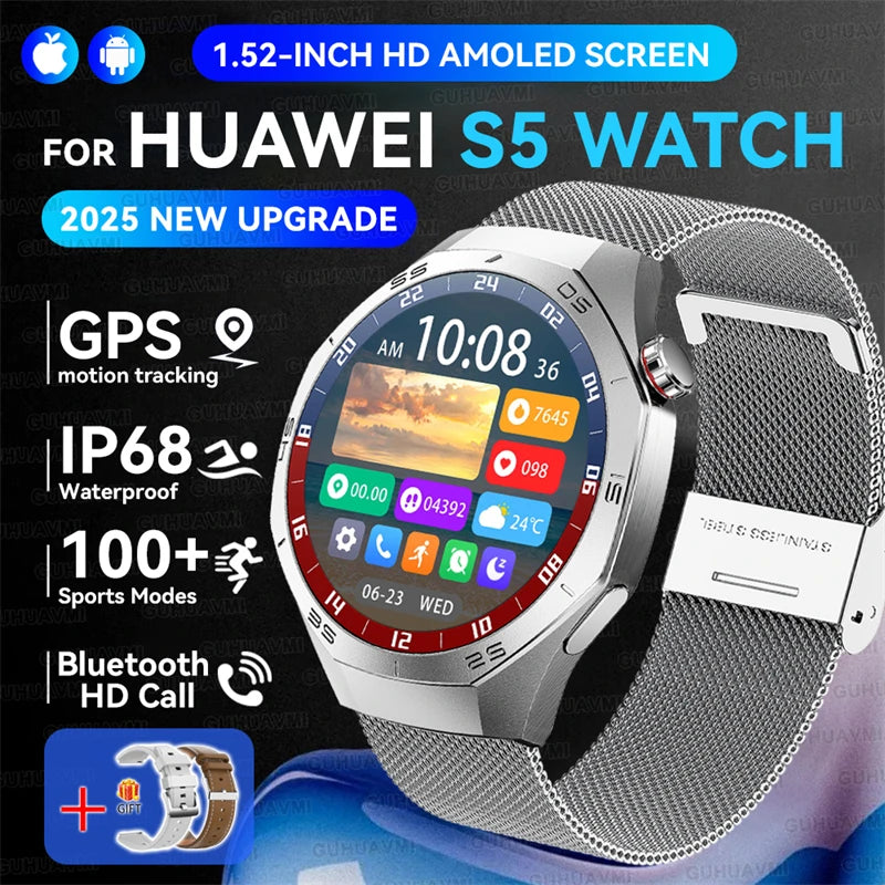GUHUAVMI GT5 Pro Smartwatch 2025 with AMOLED & GPS