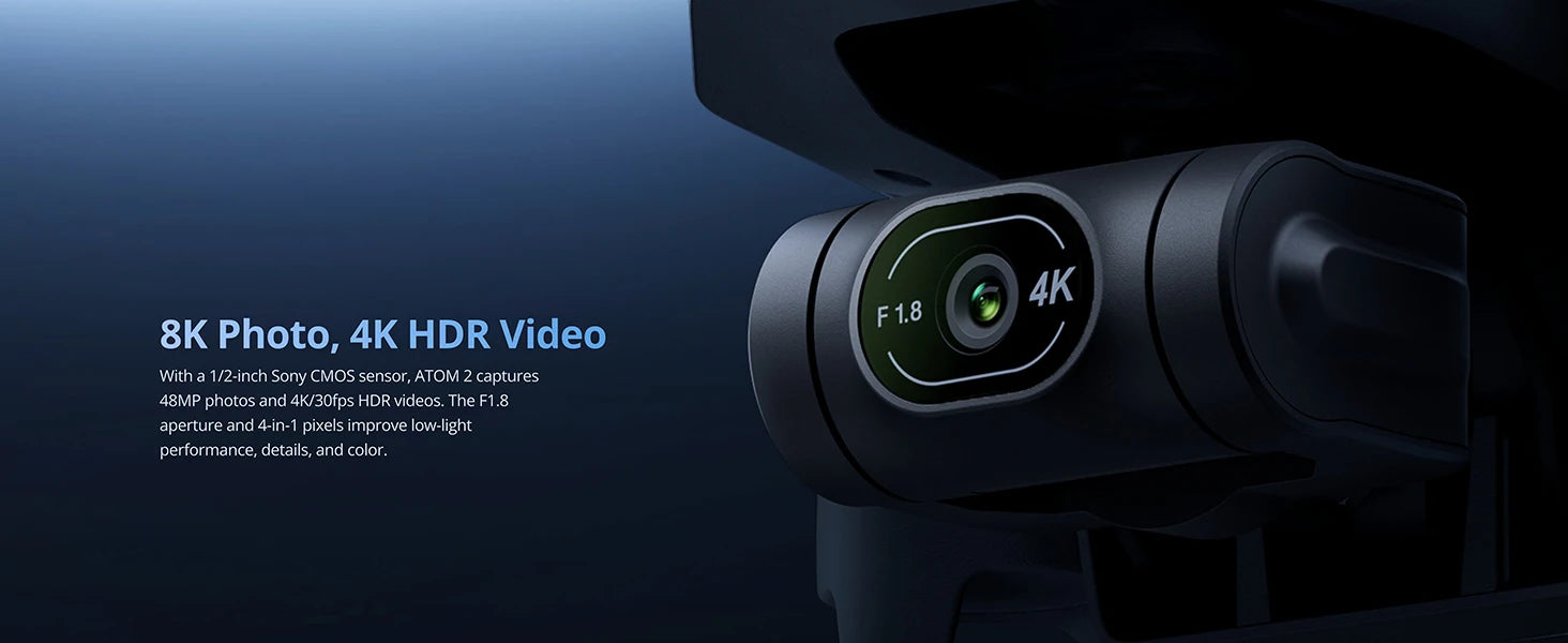 Potensic ATOM 2 4K HDR Camera Drone with 3-Axis Gimbal & 8K Photo