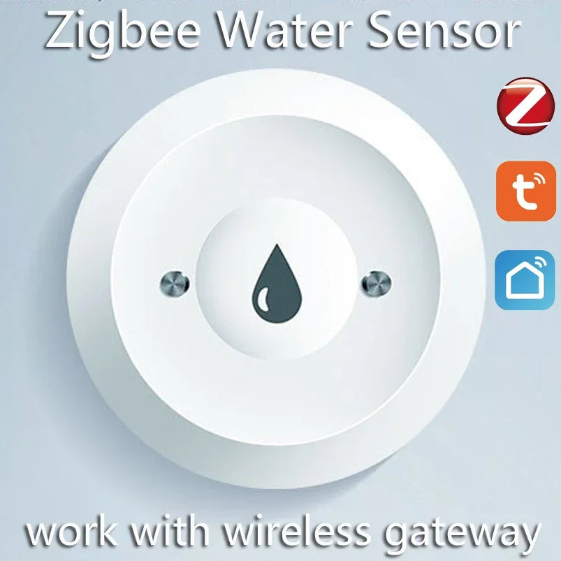 Tuya ZigBee Water Leak Sensor Smart Life 2MQTT Water Immersion Alarm Detector