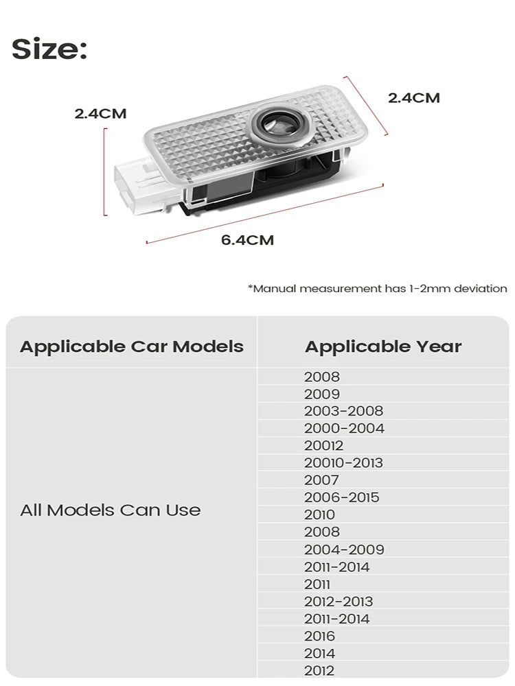 Car Door LED Welcome Lights Projector Lamps for Audi Sline Series