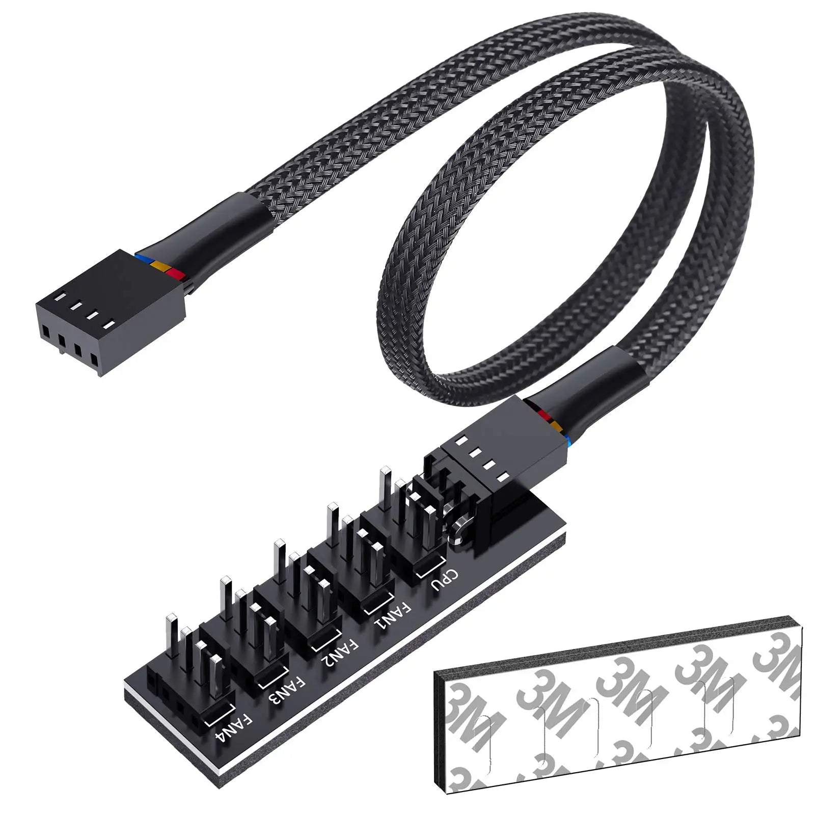 1-to-5 Way PWM Fan Hub – 4-Pin/3-Pin Splitter Adapter