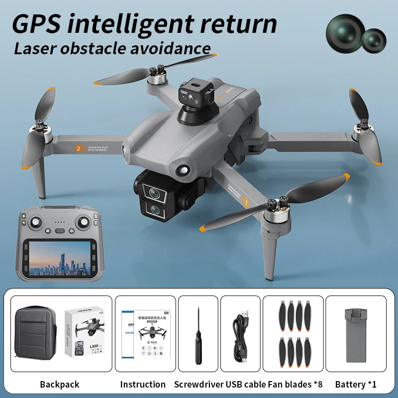 L300 MAX 4K HD Drone with Screen, 5G GPS & Brushless Motor