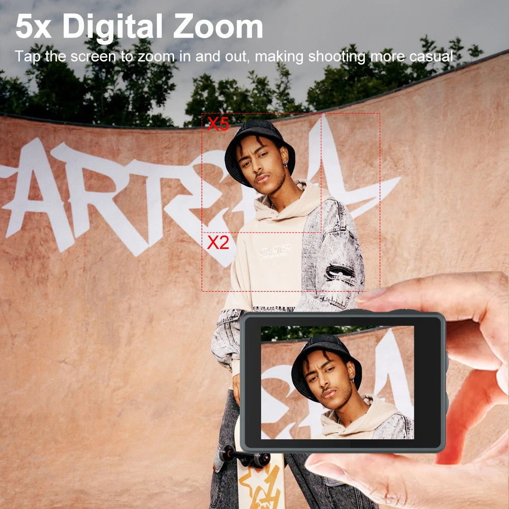 Ourlife MTR40 5K Action Camera with Touch Screen & Remote