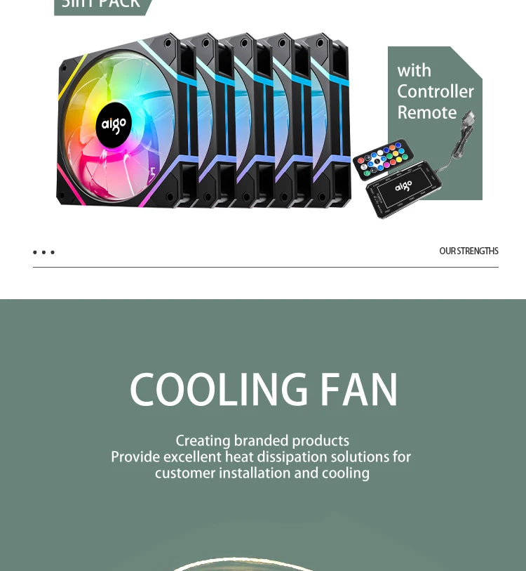 Aigo AM12 RGB 120mm PC Case Fan Kit