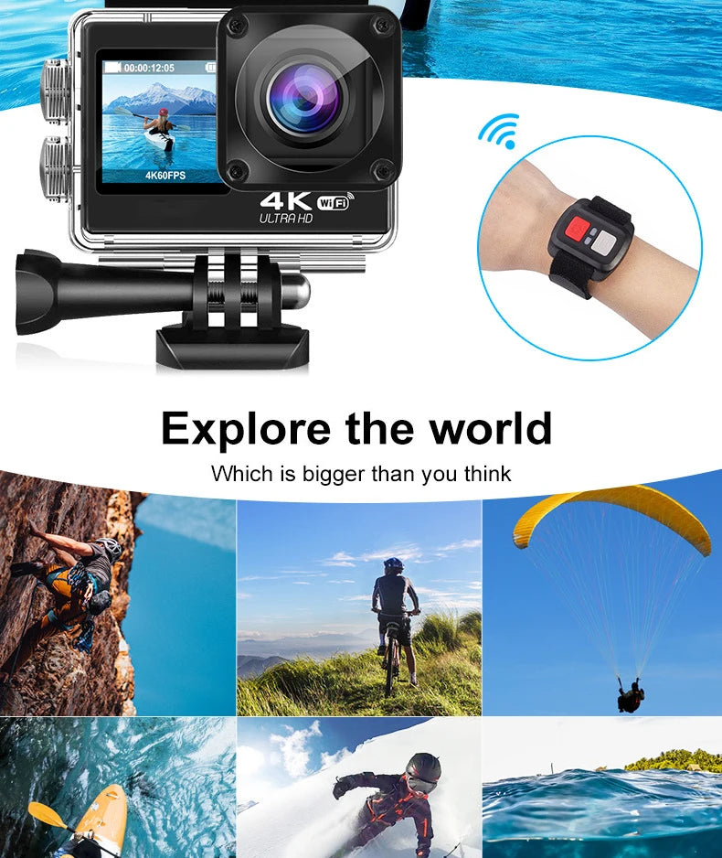Ultra HD 4K Action Camera Waterproof with WiFi & 170° Wide Angle