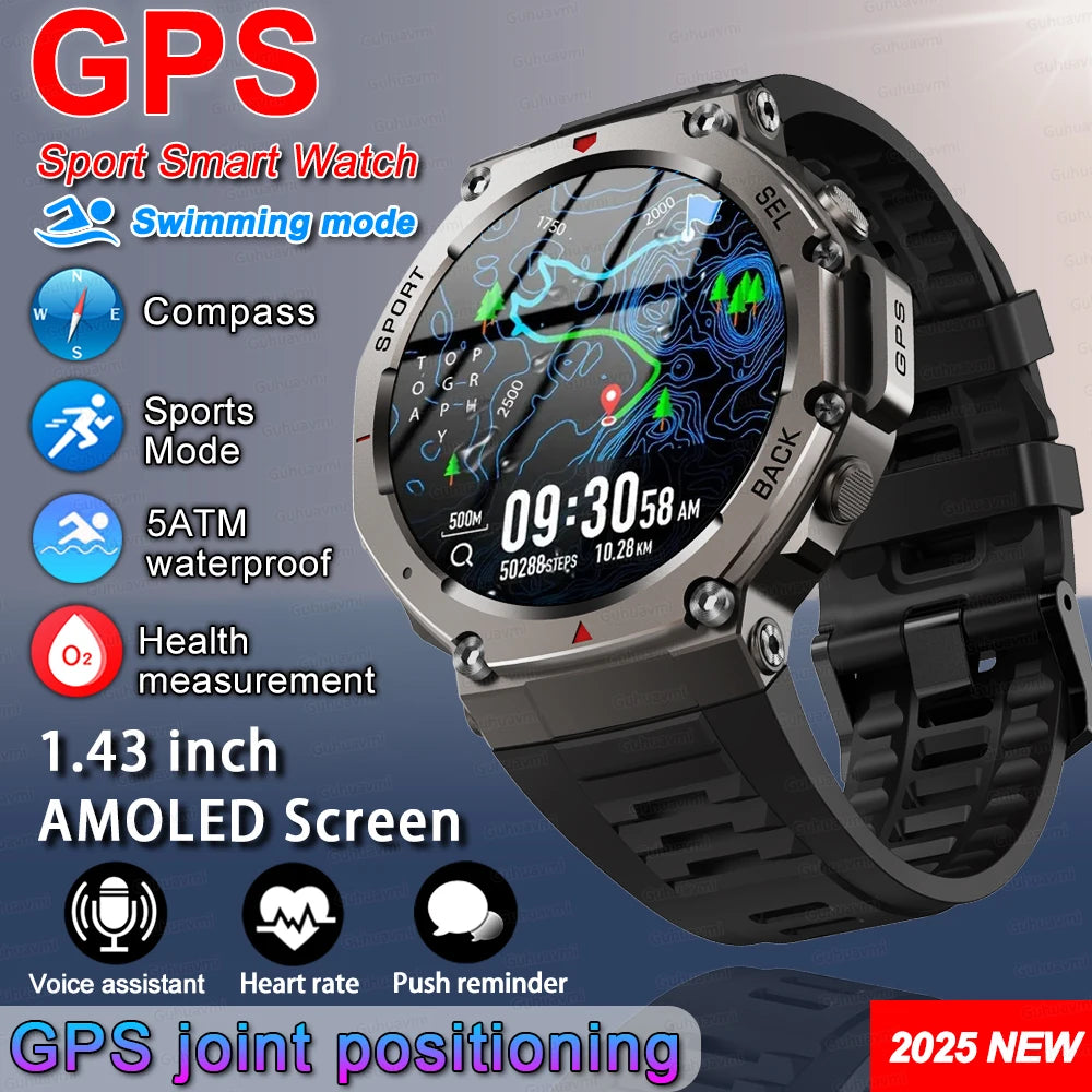 T-Rex 3 Ultra GPS Smartwatch 2025 with Dual-Band GNSS & Compass