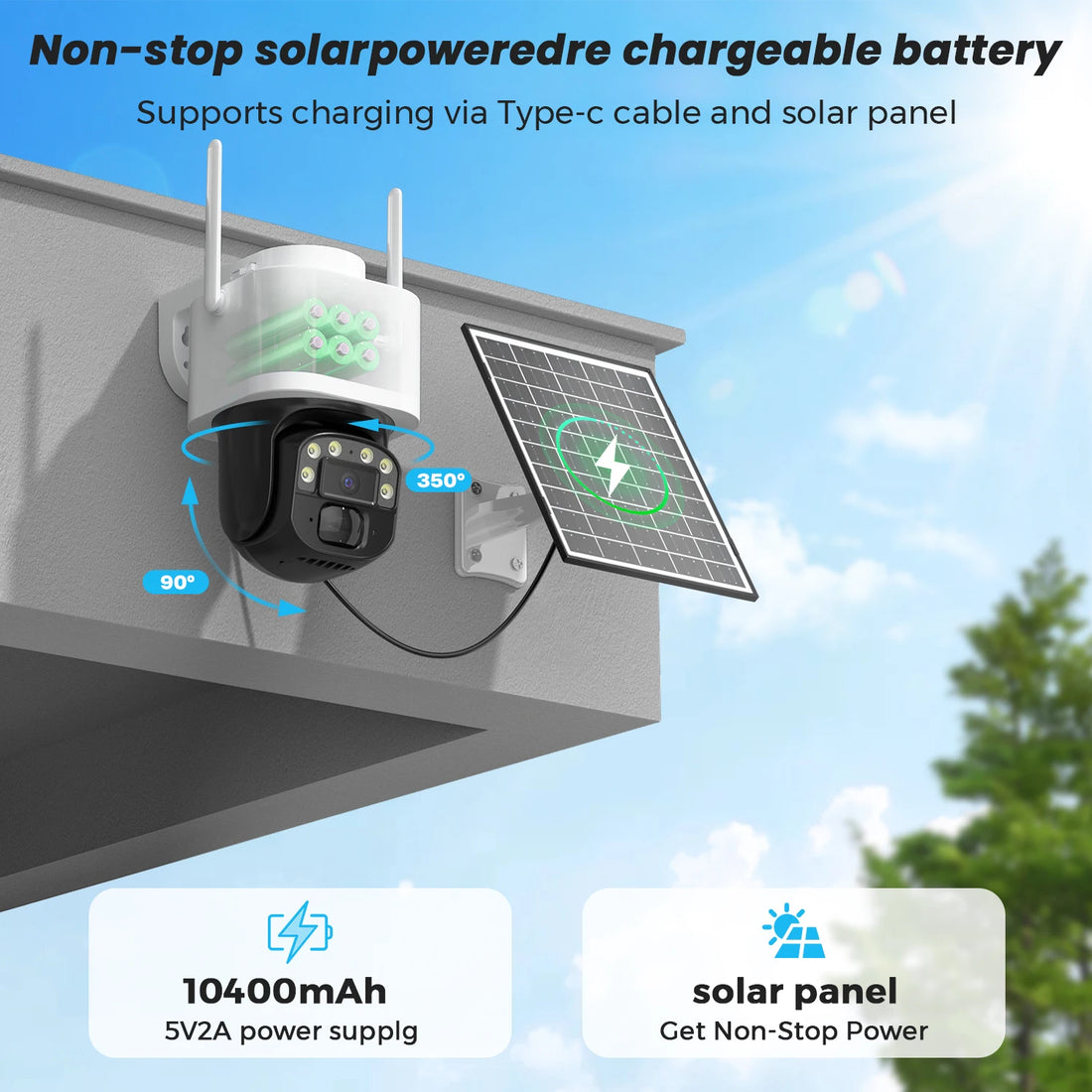 YOOSEE 4K 8MP Solar Powered 4G LTE IP Camera