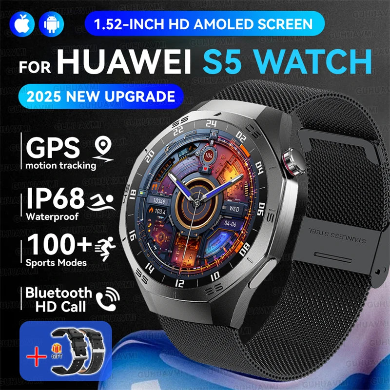 GUHUAVMI GT5 Pro Smartwatch 2025 with AMOLED & GPS