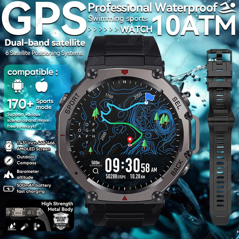 T-Rex 3 Ultra GPS Smartwatch 2025 with Dual-Band GNSS & Compass