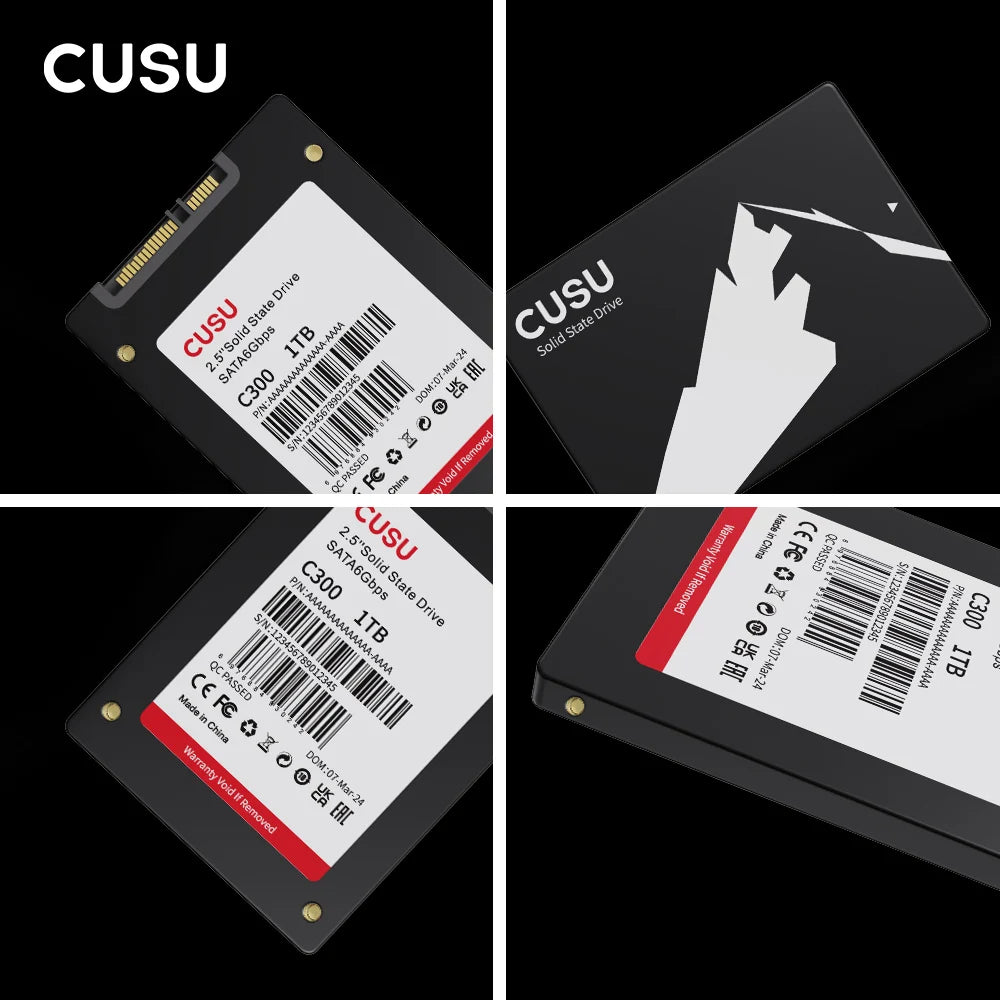 CUSU SATA 2.5” SSD – 128GB/256GB/512GB/1TB/2TB Hard Drive for Computer & Laptop