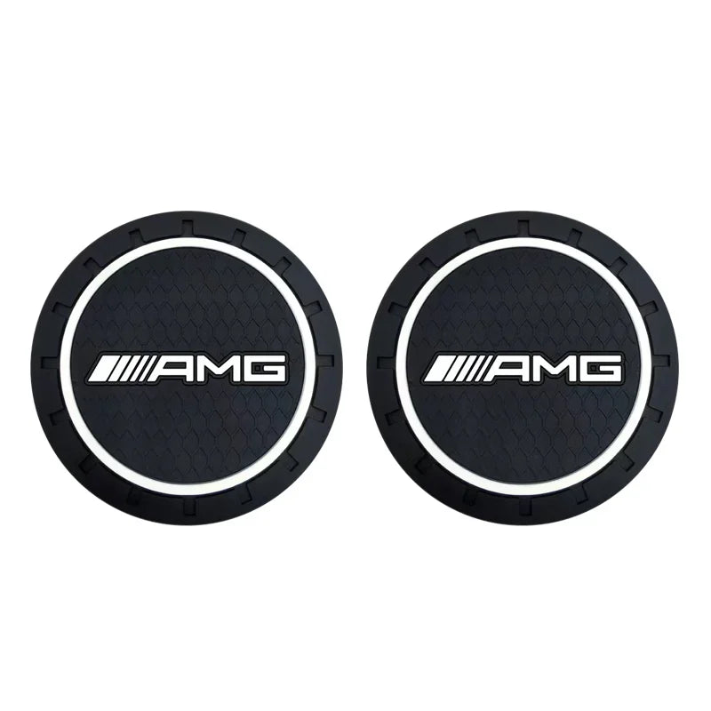 2pcs Car Cup Holder Coaster Non-Slip Pads for Mercedes Benz AMG