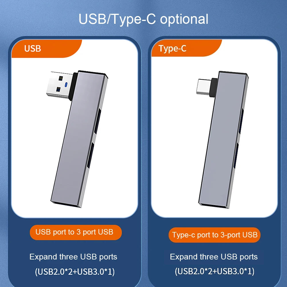 3-in-1 USB Hub – Type-C & USB 3.0 Splitter