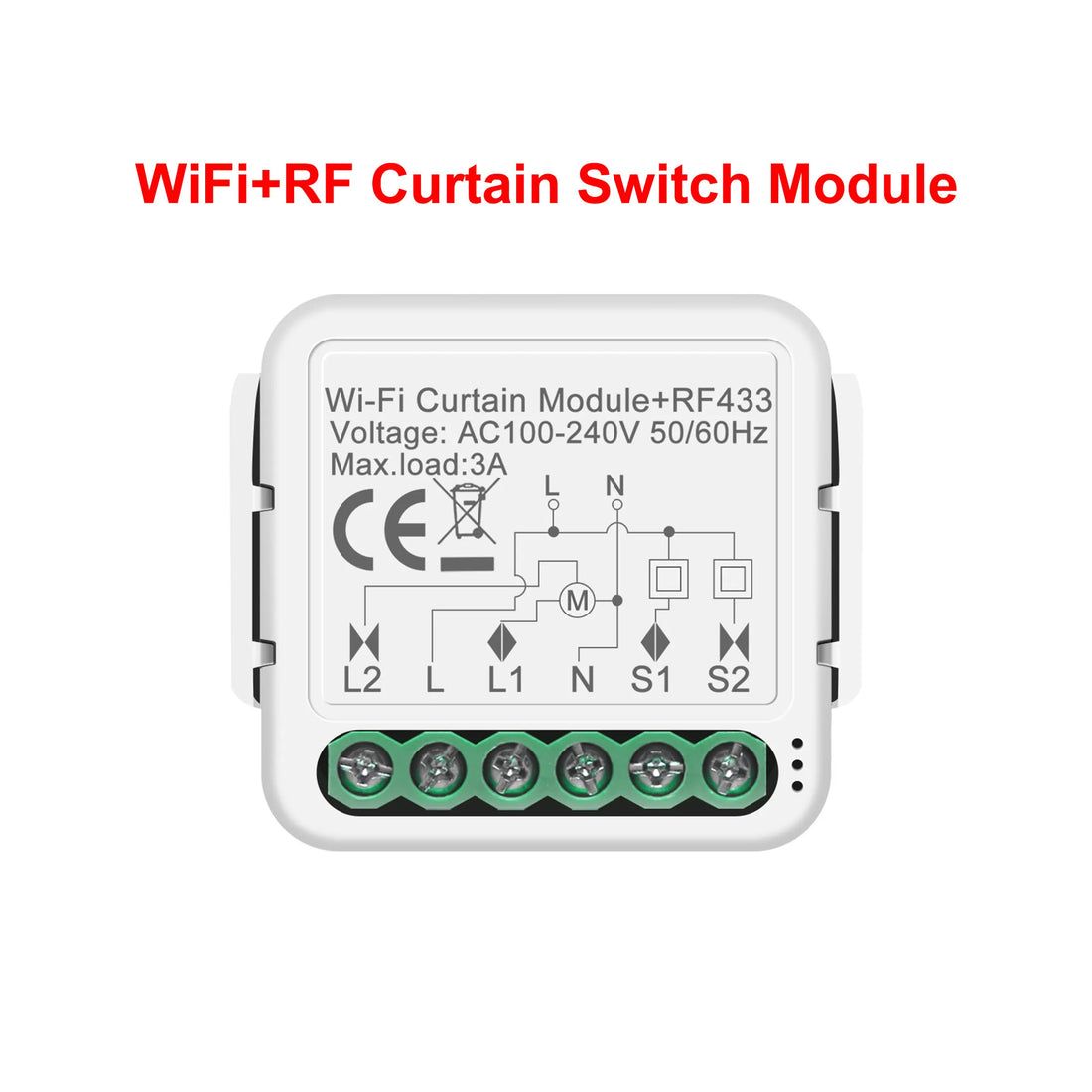 GIRIER Tuya WiFi RF433 Curtain Switch Module for Roller Shutter