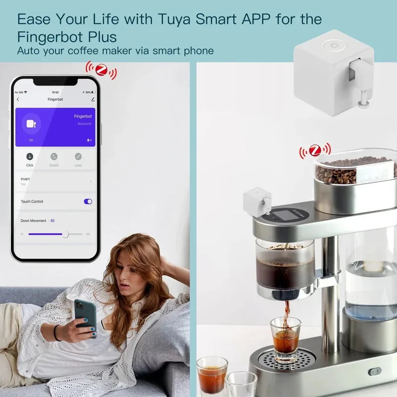 Tuya ZigBee Fingerbot Plus Smart Button Pusher Switch Alexa Google APP Control