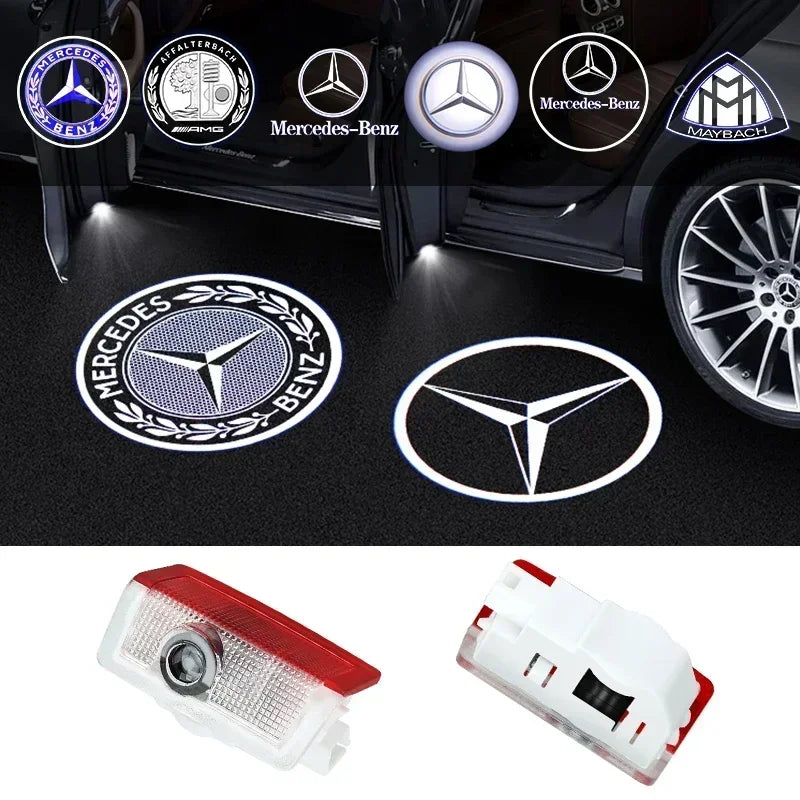2PCS Car Door Welcome Logo Light for Mercedes Benz