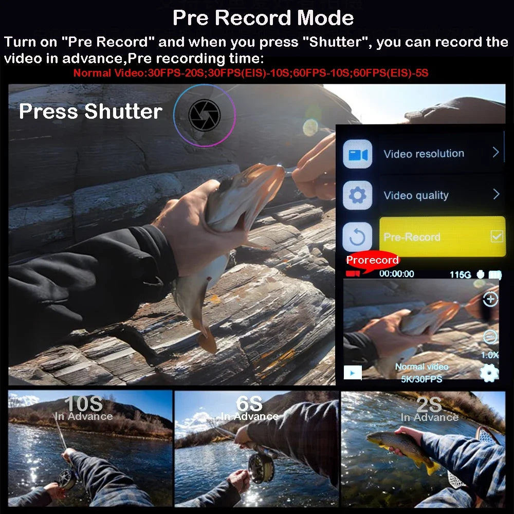 Ourlife MTR40 5K Action Camera with Touch Screen & Remote