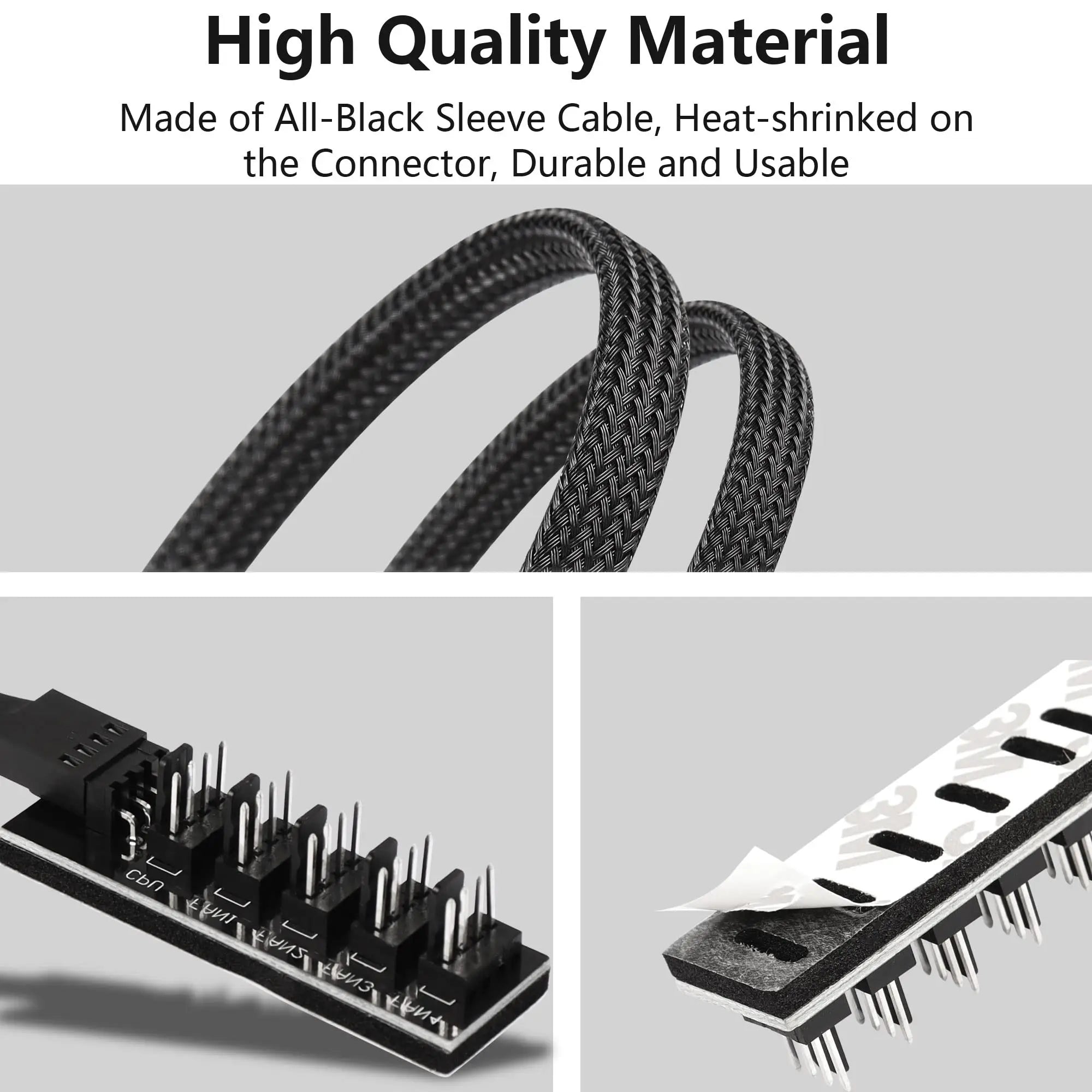 1-to-5 Way PWM Fan Hub – 4-Pin/3-Pin Splitter Adapter