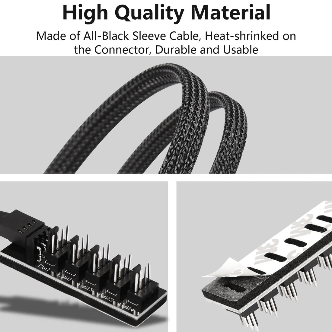 1-to-5 Way PWM Fan Hub – 4-Pin/3-Pin Splitter Adapter
