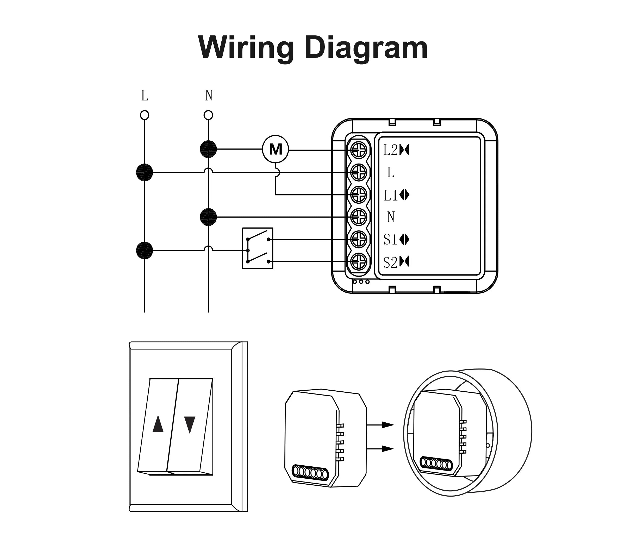 GIRIER Tuya WiFi RF433 Curtain Switch Module for Roller Shutter