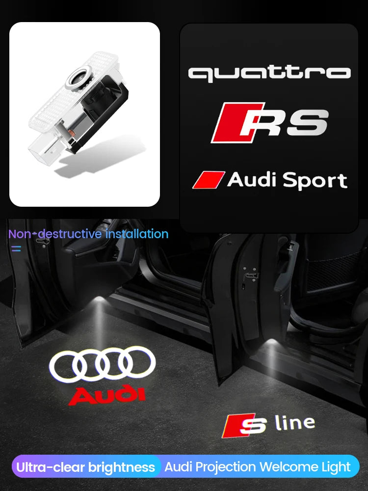 Car Door LED Welcome Lights Projector Lamps for Audi Sline Series