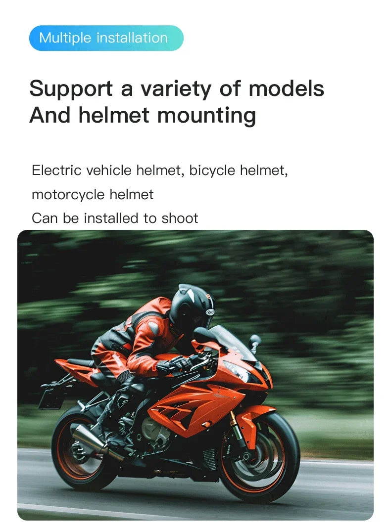 4K FHD Outdoor Sports Action Camera for Helmet & Bike