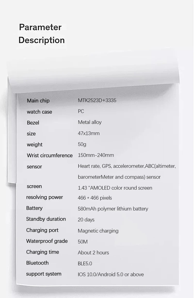 NORTH EDGE 2025 Men’s GPS Smartwatch with AMOLED & Compass