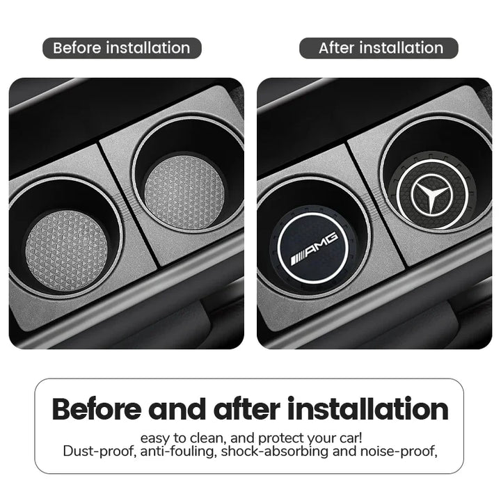 2pcs Car Cup Holder Coaster Non-Slip Pads for Mercedes Benz AMG