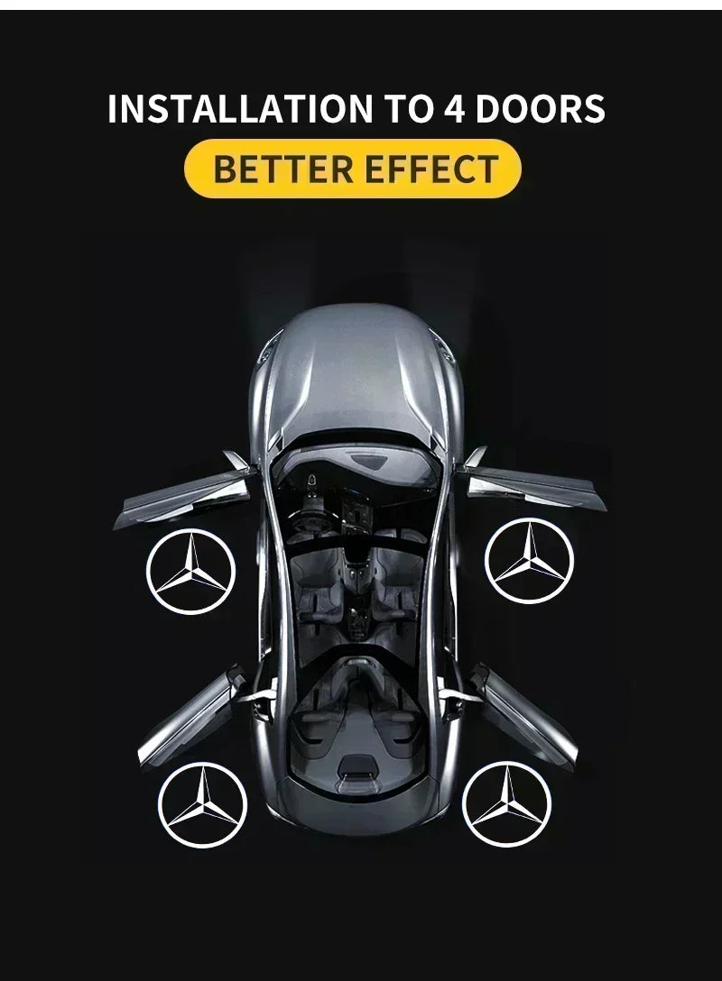 2PCS Car Door Welcome Logo Light for Mercedes Benz