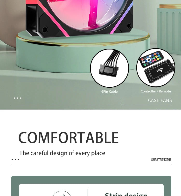 Aigo AM12 RGB 120mm PC Case Fan Kit