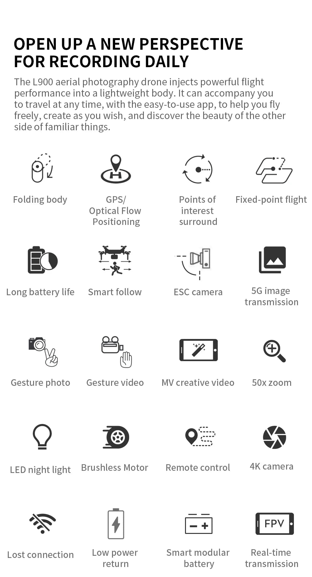 L900 Pro MAX 4K GPS Drone with Dual Camera & Obstacle Avoidance