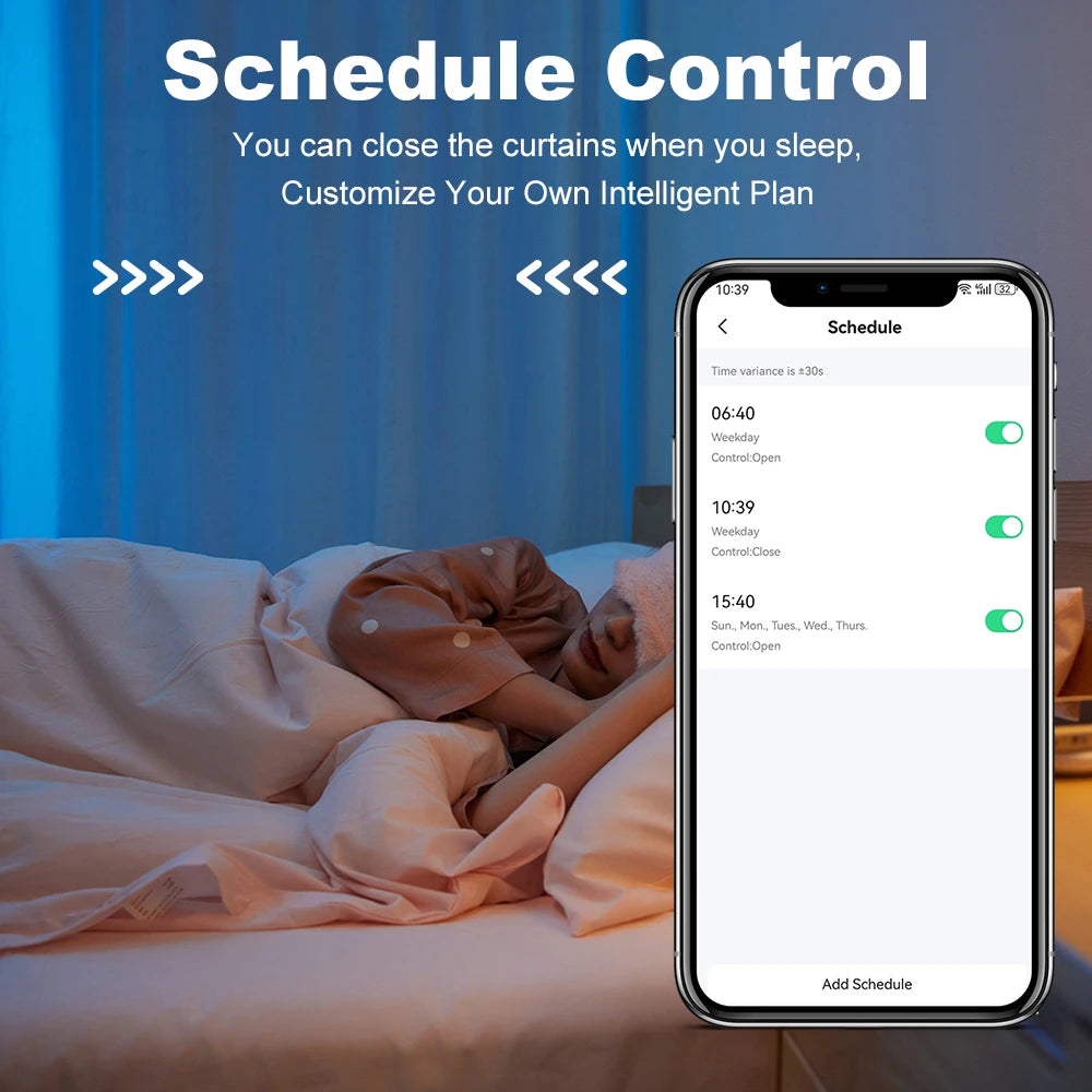 Tuya ZigBee/WiFi Smart Curtain Motor 155mm Silent Electric Shutter