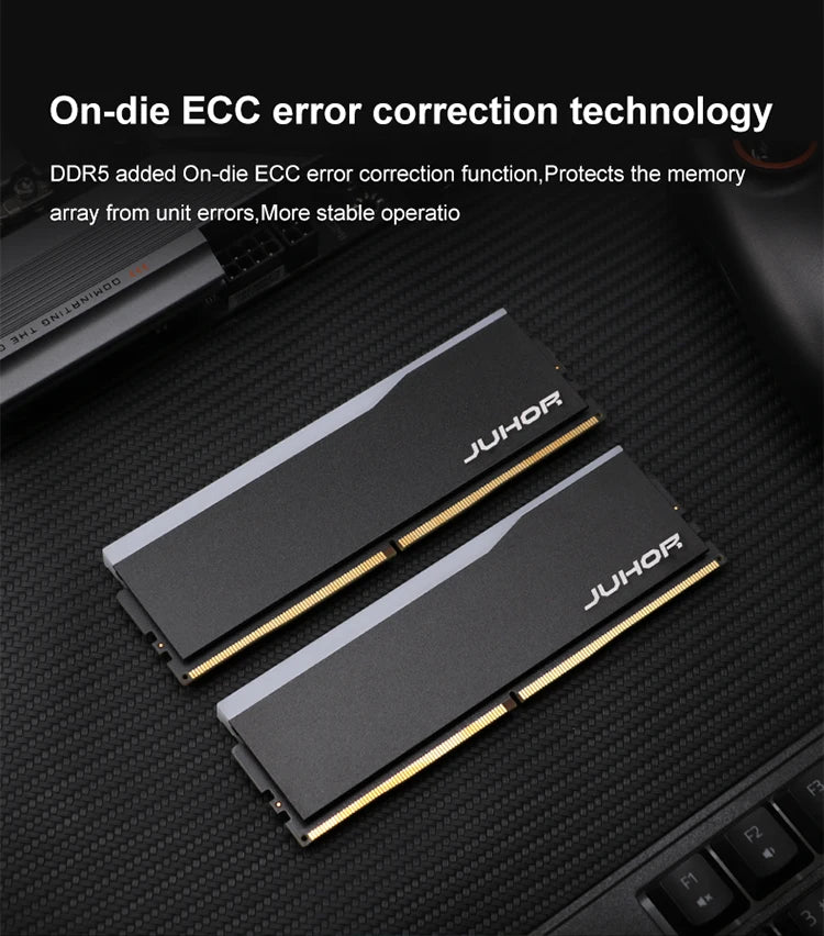 JUHOR DDR5 RGB Desktop RAM – 16GB 6000–6400MHz PC5 DIMM Memory