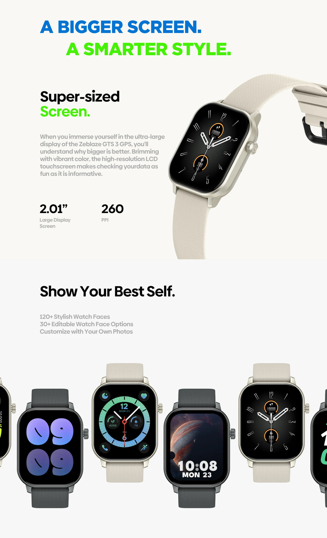 Zeblaze GTS 3 GPS Smartwatch 2025 with 2.01" Display & Calls