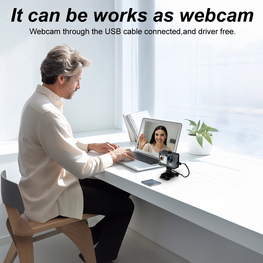 Ourlife MTR40 5K Action Camera with Touch Screen & Remote