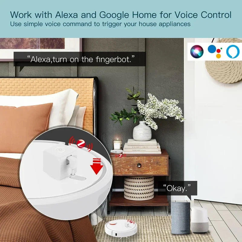 Tuya ZigBee Fingerbot Plus Smart Button Pusher Switch Alexa Google APP Control